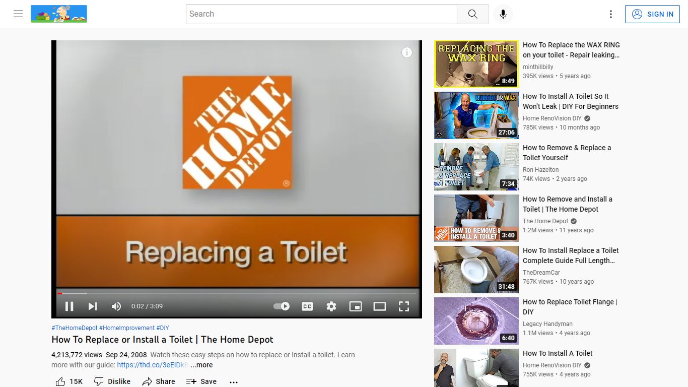 How To Replace or Install a Toilet | The Home Depot - YouTube