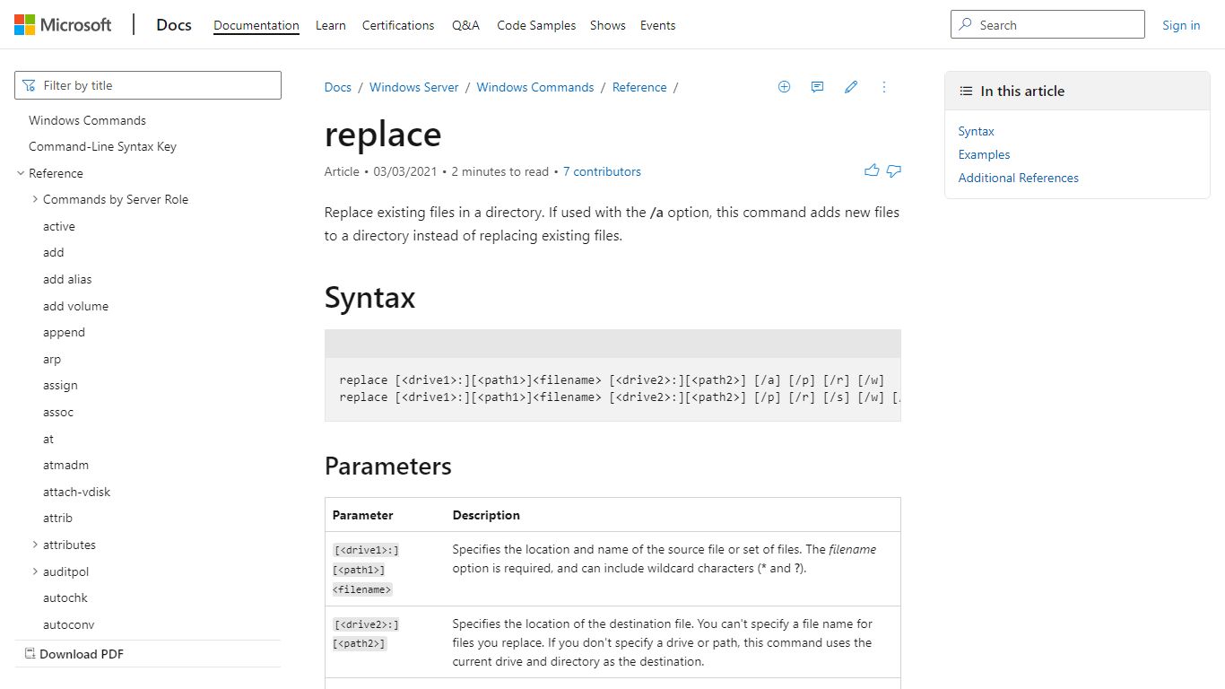 replace | Microsoft Docs